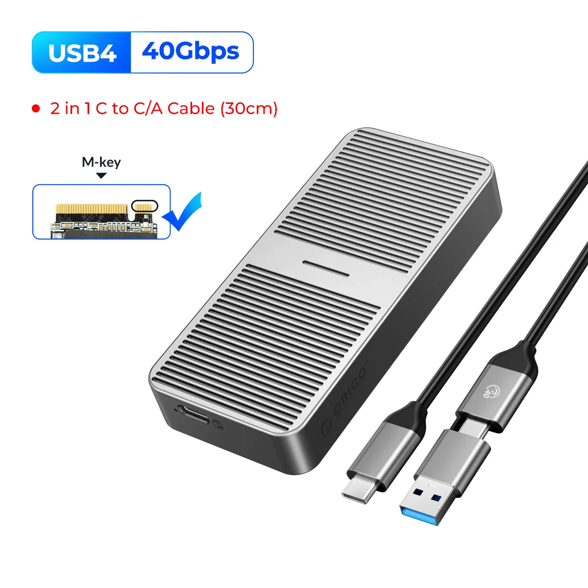 ORICO-USB m.2 ssdケース、40gbps、m2、nvme、thunderbolt 3、4