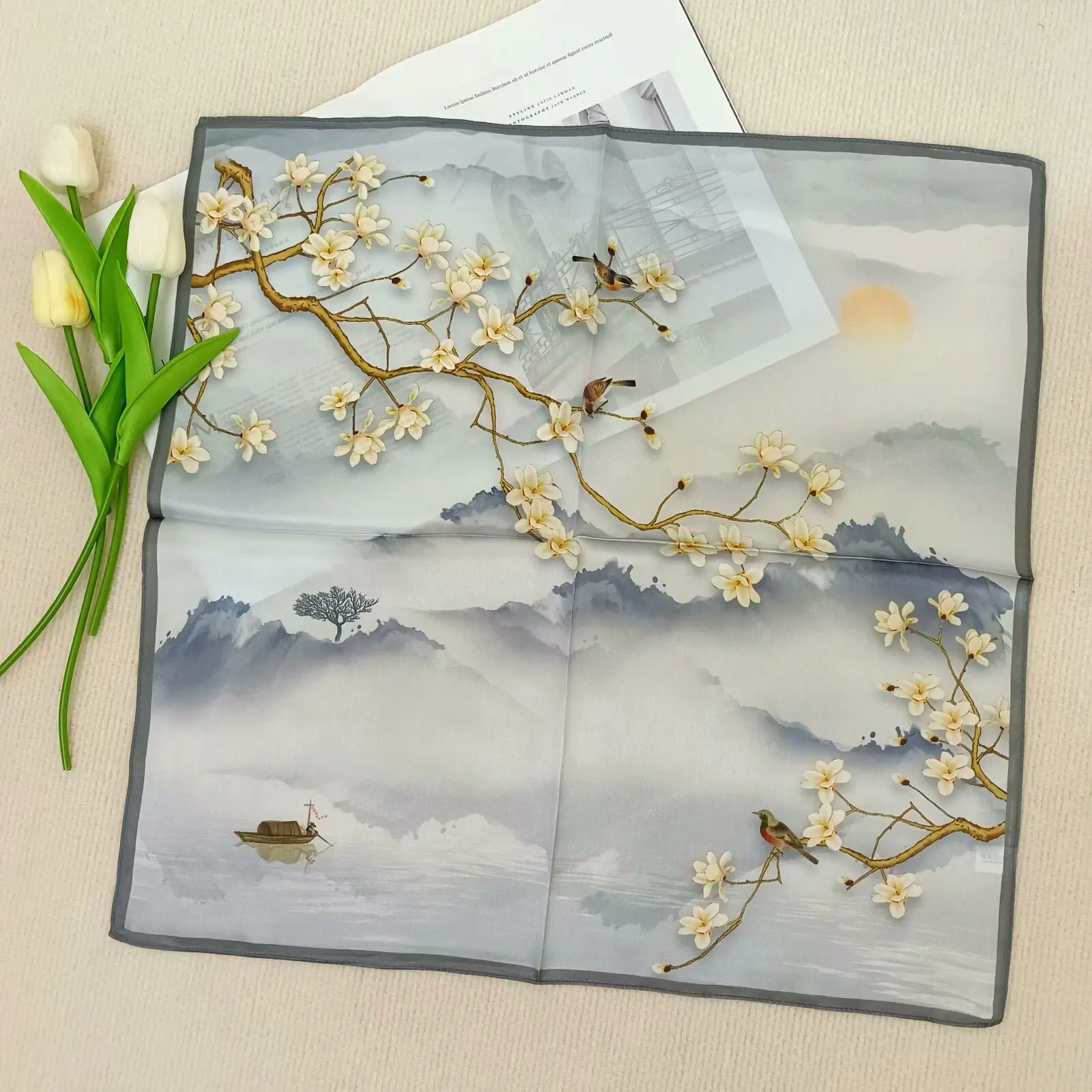 100% Silk Bandana Scarf – Luxury Square Neckerchief