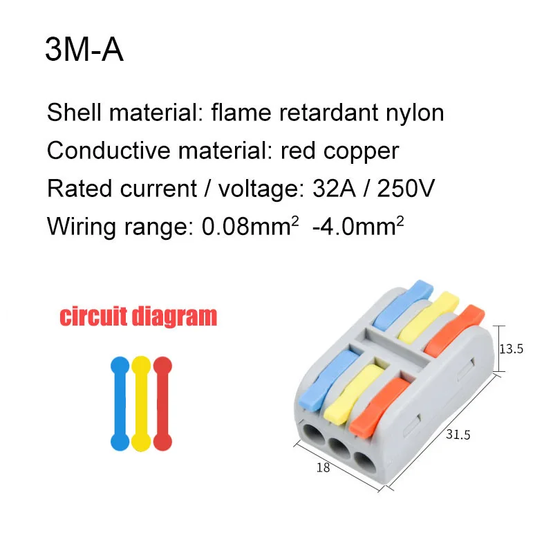 Mini Quick Wire Connector Universal Compact Wiring Splicing Conector Eletrico Lighting Push-in Multi Link Terminal Block