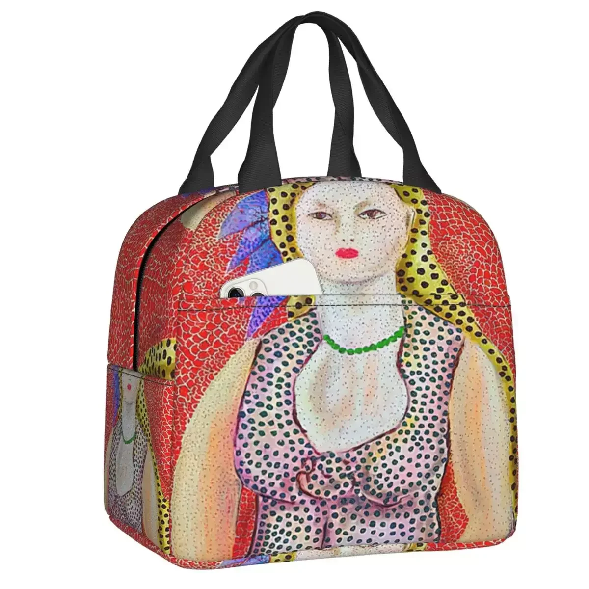 

2023 Yayoi Kusama художественные термоизолированные ланч-пакеты смешной счастливый японский Портативный Ланч-контейнер многофункциональная коробка для еды