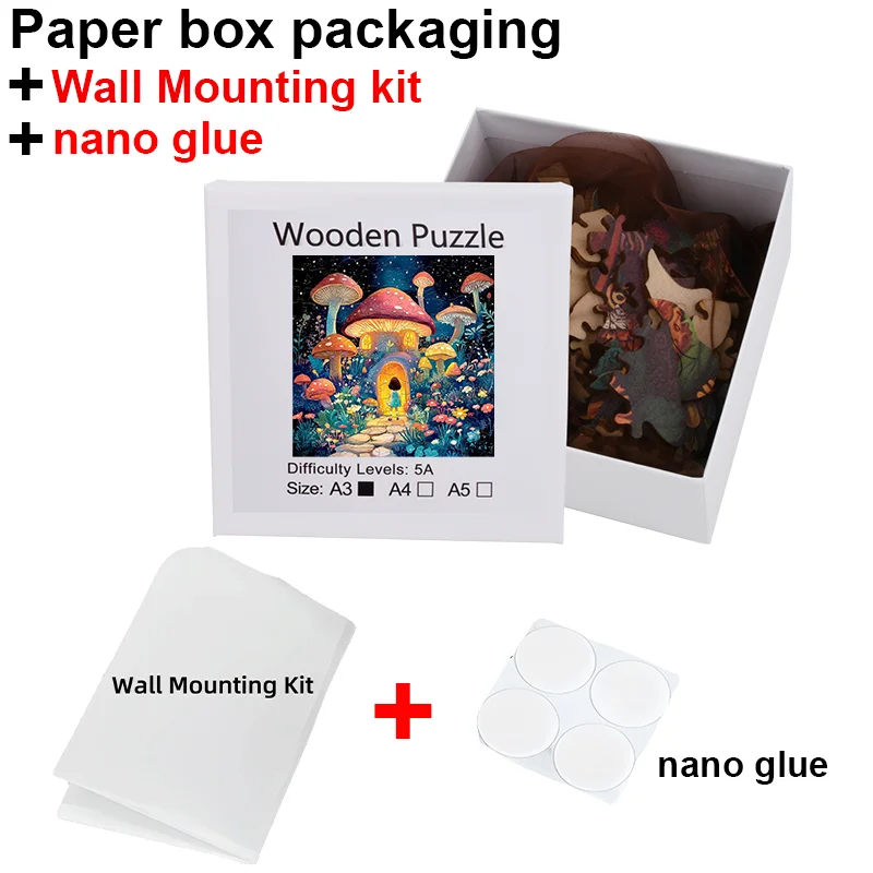 Wooden Jigsaw Puzzle Family Assembly Party Game Holiday Wall Decor Wooden Jigsaw Nano glue can be pasted Puzzle 3
