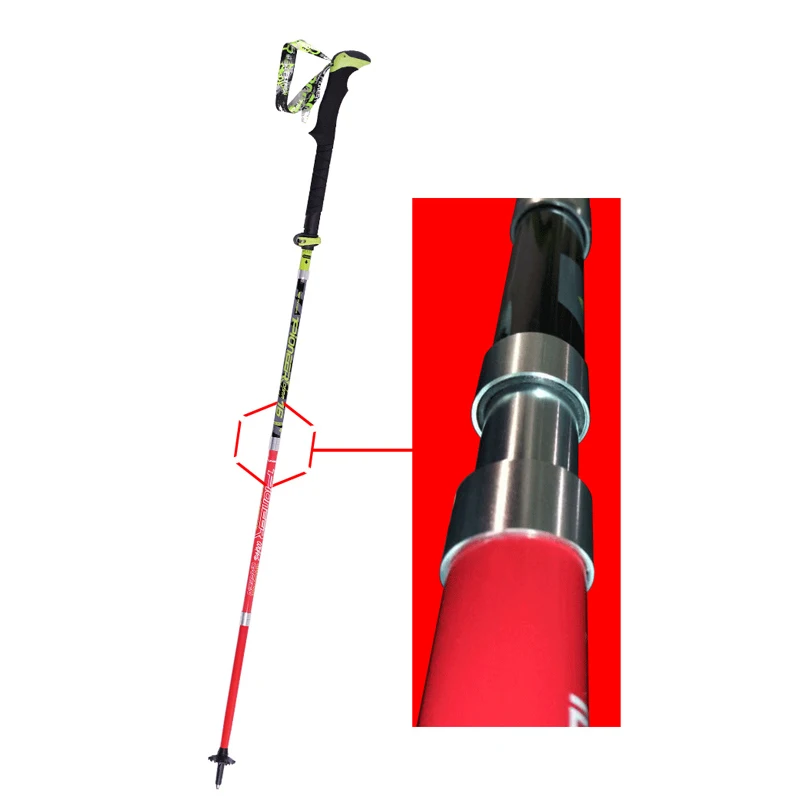 Pioneer Folding Ultralight Quick Lock Trekking Poles Hiking Pole Race Running Outdoor Walking Stick Carbon Fiber 115-135cm 5