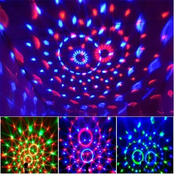 1Pc Disco Ball DJ Night Lights,Sound Activated RGB Rotating Stage Strobe Lamp For Home Room Birthday Decor Wedding Dance Parties 3
