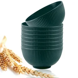 Eco - Friendly Unbreakable Wheat Straw Bowl Set - 8 Piece Collection (Dark Green)