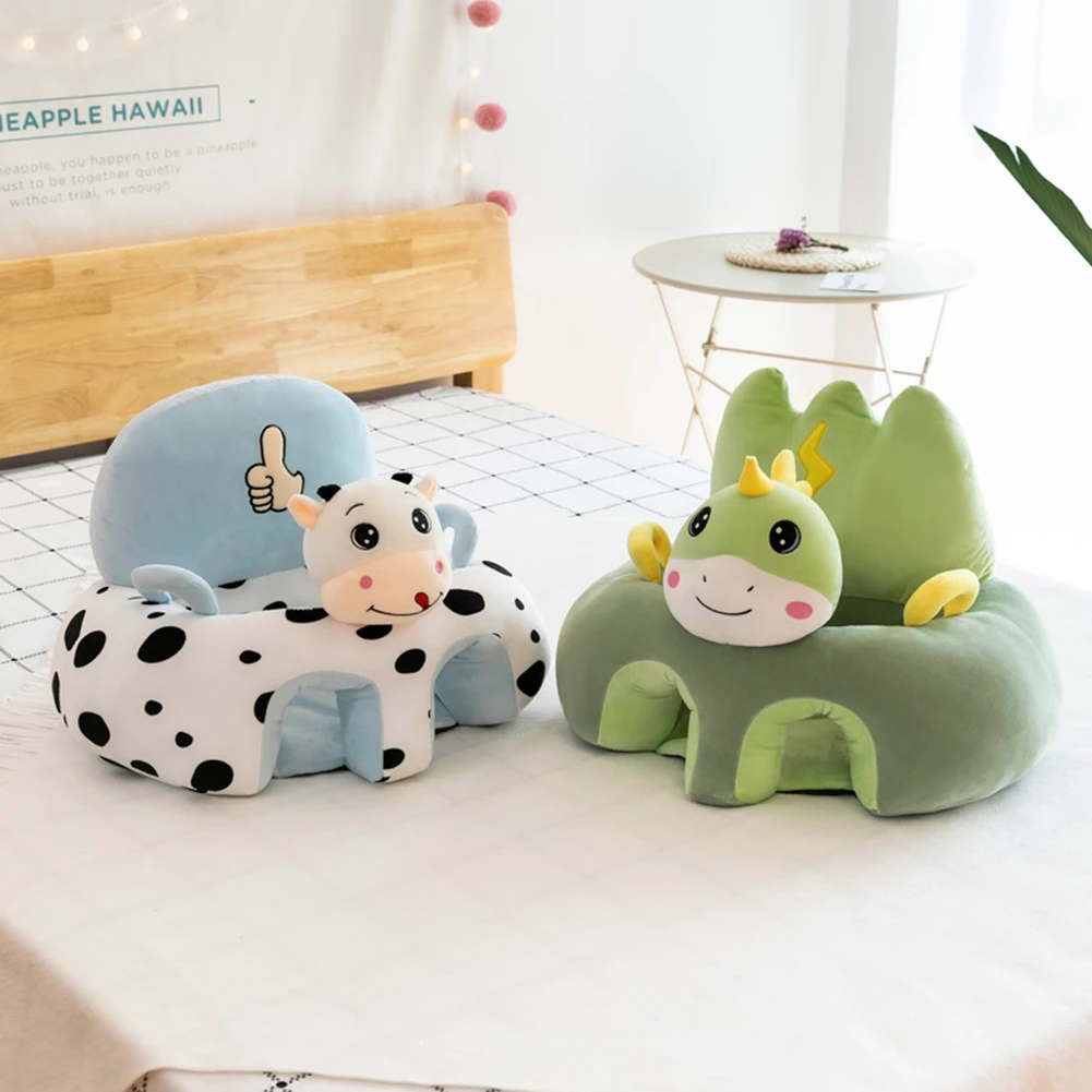 Baby Sofa Support Seat Cover Cartoon Learning To Sit Comfortable Chair Comfort Washable Animal Sofa pillowcase（without Cotton）