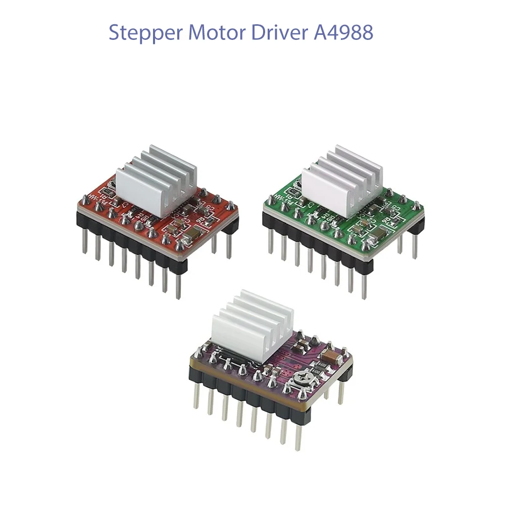 A4988 스테퍼 모터 드라이버 A4988 모듈 Cnc 3D 프린터 부품, 램프 1.4 용 방열판이있는 Reprap Pololu 모터 드라이버 모듈