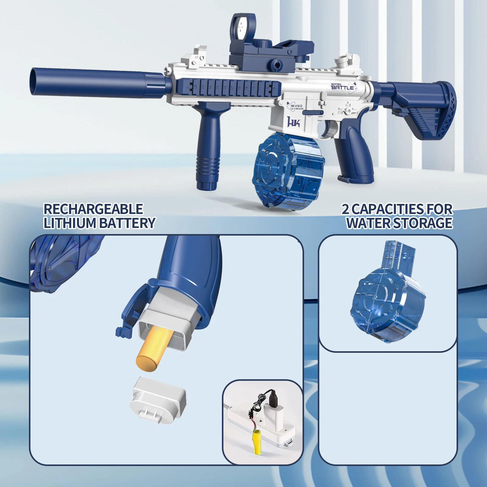 m416 Electric Water Gun Fighting Toys Bursts Children's High-pressure Strong Water GunsAutomatic Water Spray Children's Toy Guns 2