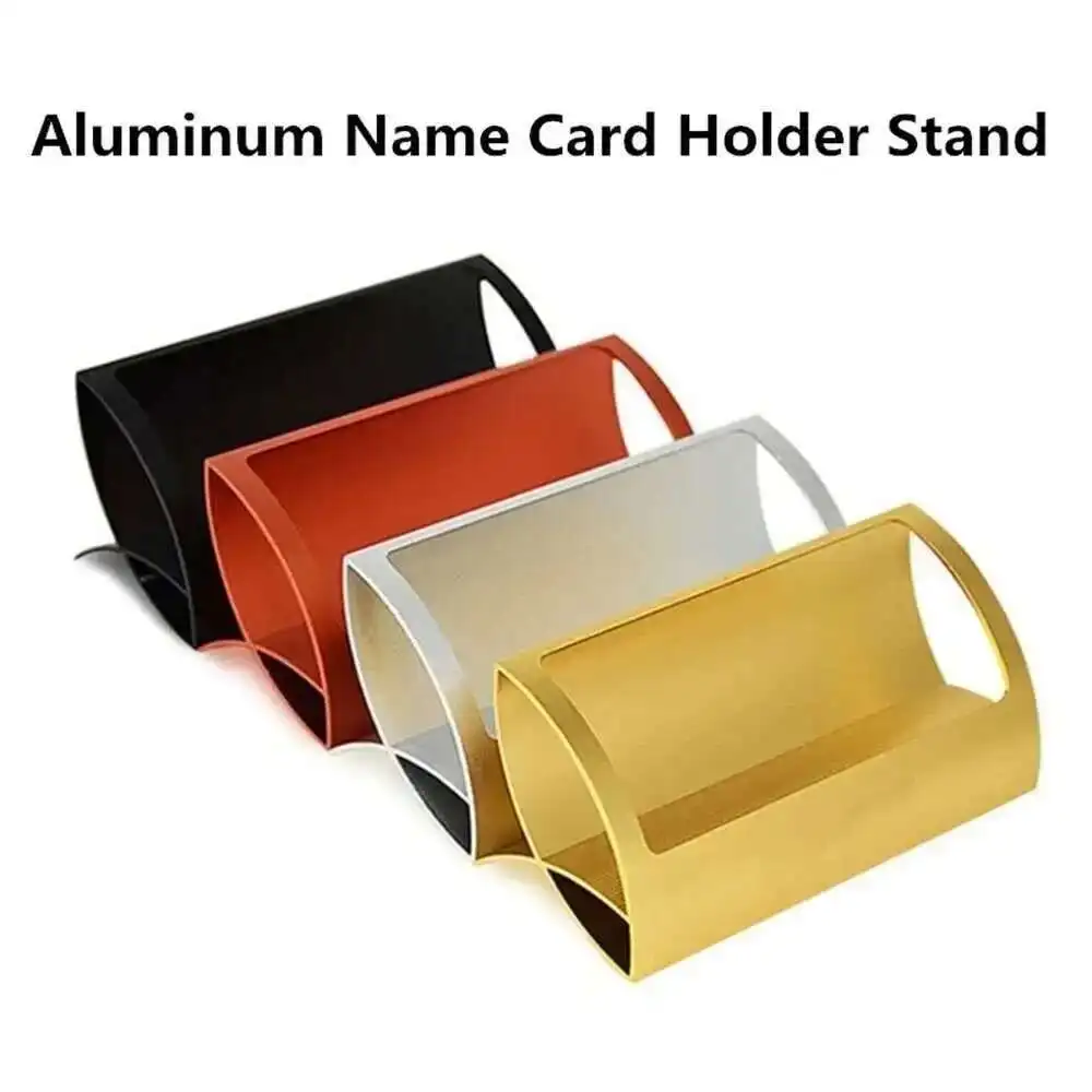 Metal Id Name Cards Holder Display Stand Office Desk Business Card Holder Organizer Storage Box
