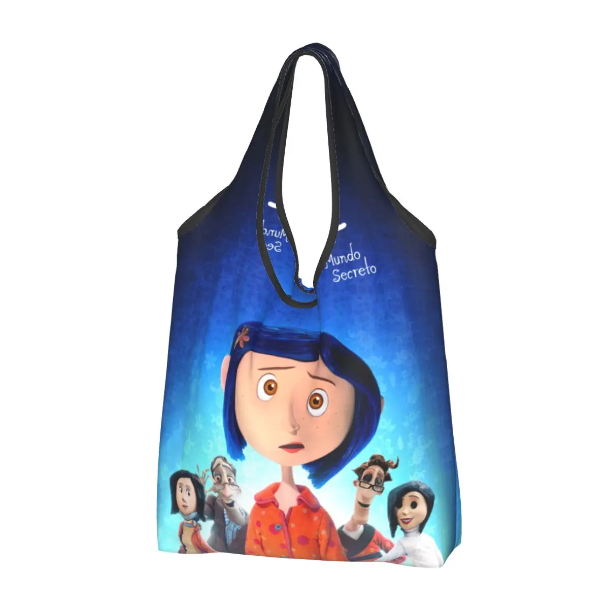 

Хэллоуин Coraline, Ужасный фильм, продуктовые сумки-тоуты для покупок, женские сумки-шопперы на плечо, вместительные сумки