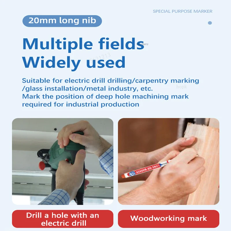 Long Nib Markers 8Pcs/Set Perforating 20mm Deep Hole For Metal Bathroom Woodworking Decoration
