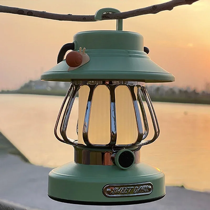 Camping Lamp Camping Night Lights USB C Rechargeable 3 Colors Stepless Dimming Night Light Outdoor Portable Emergency Retro LED camping light portable lanterns camping lamp camping lantern