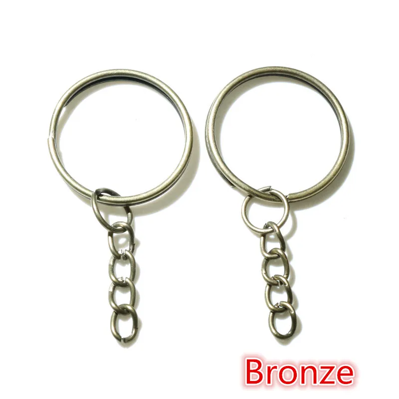 Set of 20 Stylish Gold & Silver Plated Keychains with 25mm Rings