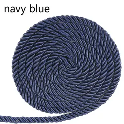 Luxurious 5mm Twisted Satin Rope for Elegant DIY Crafts & Decorative Packaging (Navy Blue)