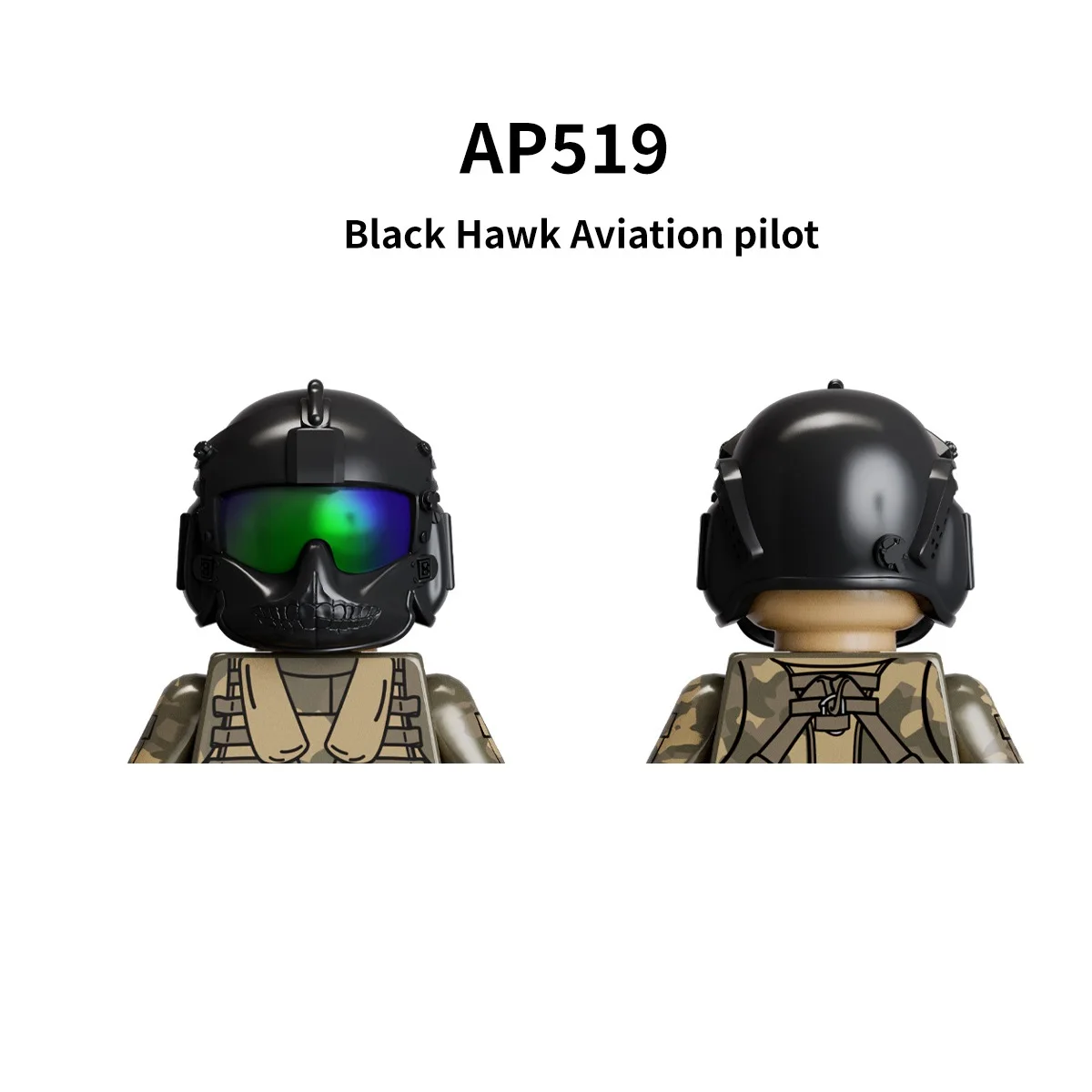 Military Helicopter Pilot Building Blocks Mini Action Figure Set