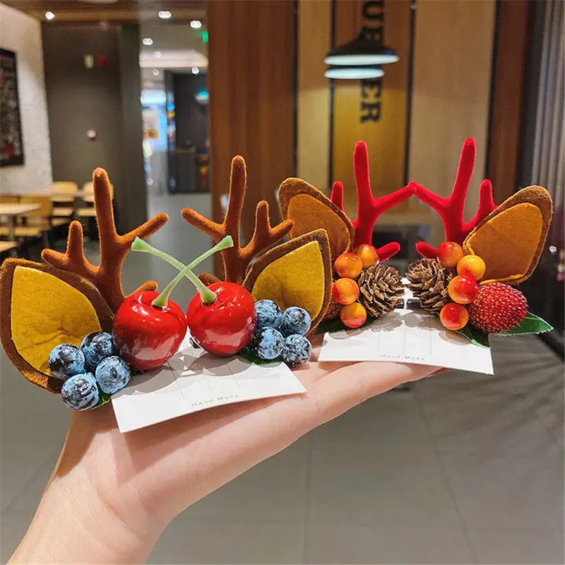 New Year Christmas Hair Pin Children Barrettes Bow Deer Santa Claus Kids Christmas Headwear Kids Hair Accessories