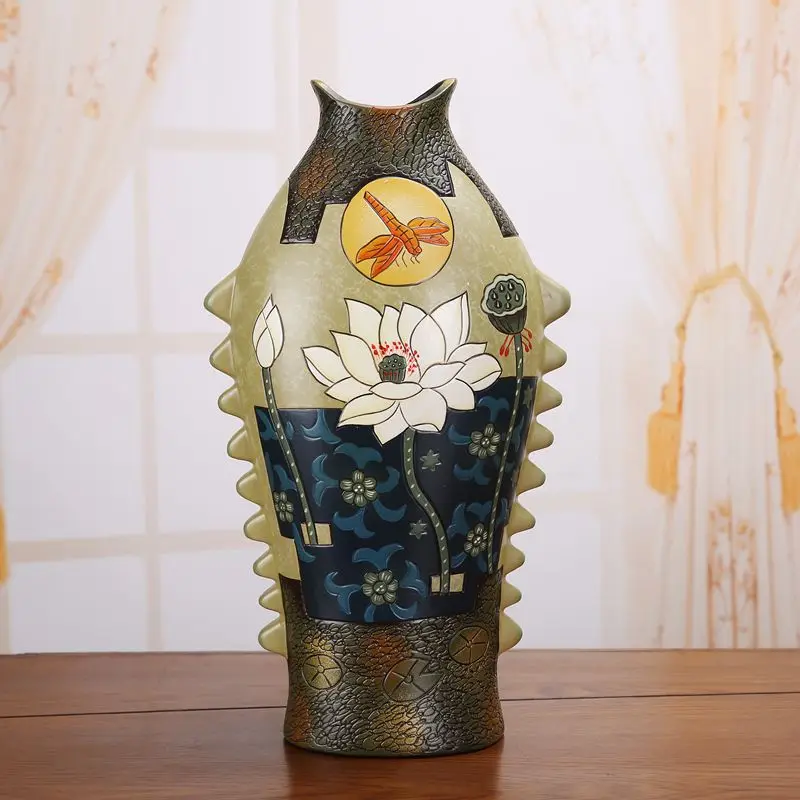 

Living Room Wine Cabinet Small Decor Ornament New Chinese Ceramic Decoration Housewarming Gift for Good Luck Best Wishes