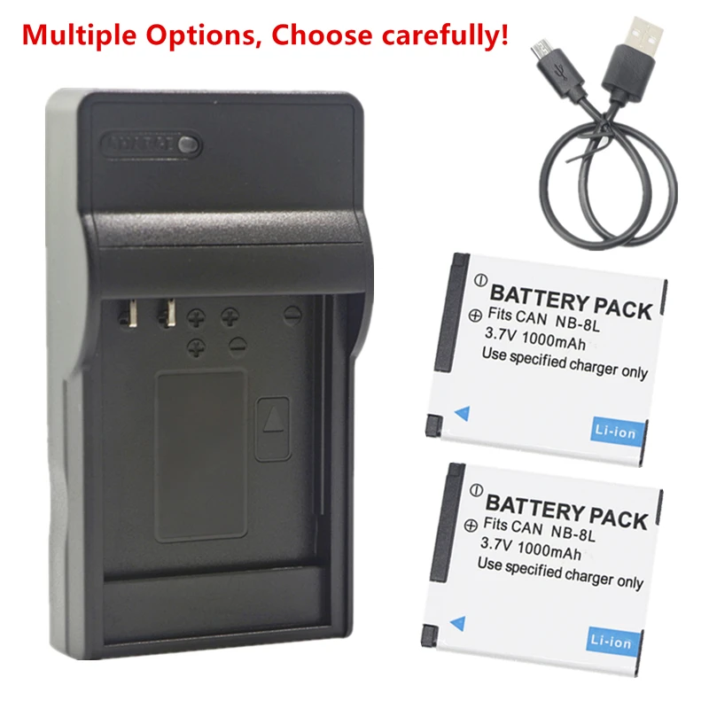Nb-8L Batteria O Caricabatterie Nb8L Per Canon Powershot A2200 A3000 Is A3100 Is A3150 Is A3200 Isa 3300 Is Cb-2La Cb-2Lae