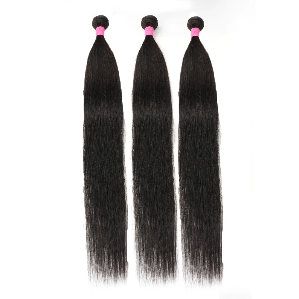 26 28 30 Inch Human Hair Bundles High Quality 10A Brazilian Raw Hair Weave Bundles Straight Human Weave Extensions