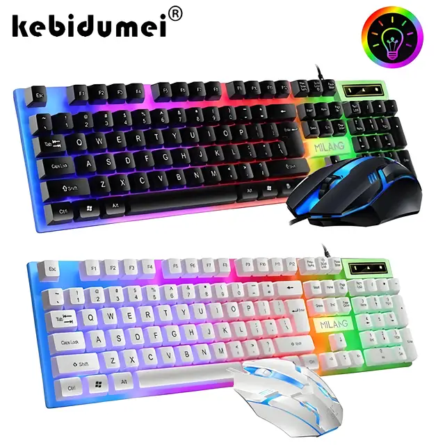 104 key Backlit Mechanical Keyboard Wired Gaming Keyboard waterproof Luminous keyboard And Mouse Set for Gamer PC Laptop Office