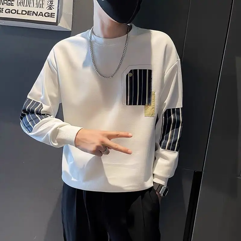 Fashion O-Neck Printed Loose Casual Sweatshirts Men's Clothing 2023 Autumn Winter Oversized All-match Tops Korean Sweatshirts