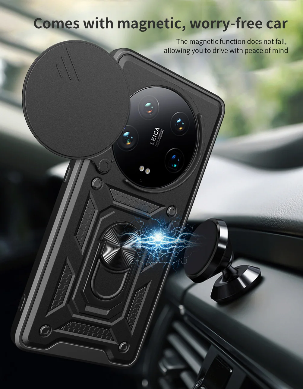Enhanced Armor Hybrid Ring Back Cover with Camera Protection