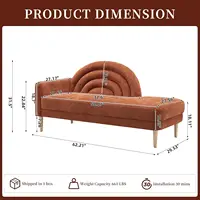 31.5" Chaise Lounge Chair Indoor with Right Armrest, Upholstered Furniture Linen Sofa Bed, Modern Sleeper Couch,, Customized 2