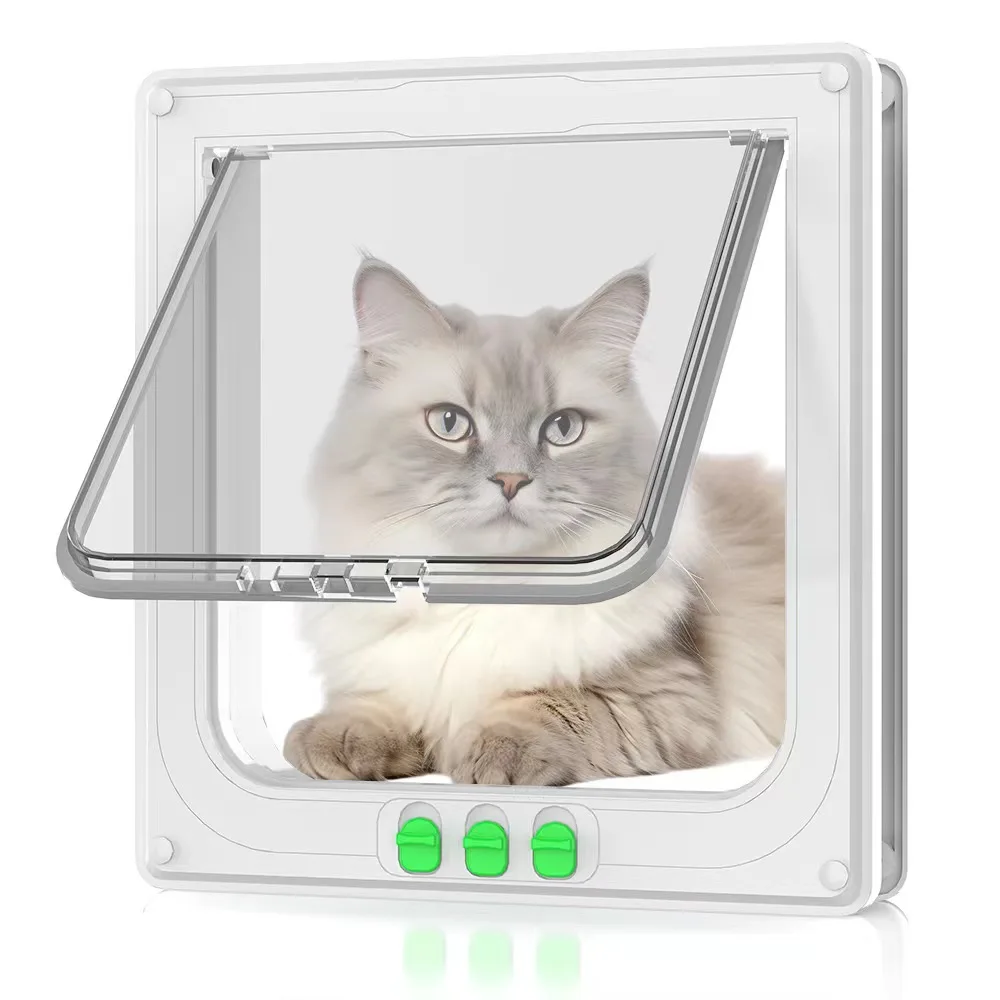 Automatic Pet Door Opener Lockable Entry Training Open Door Hole Tool Without Drilling Easy Installation for Dog Cat Removable