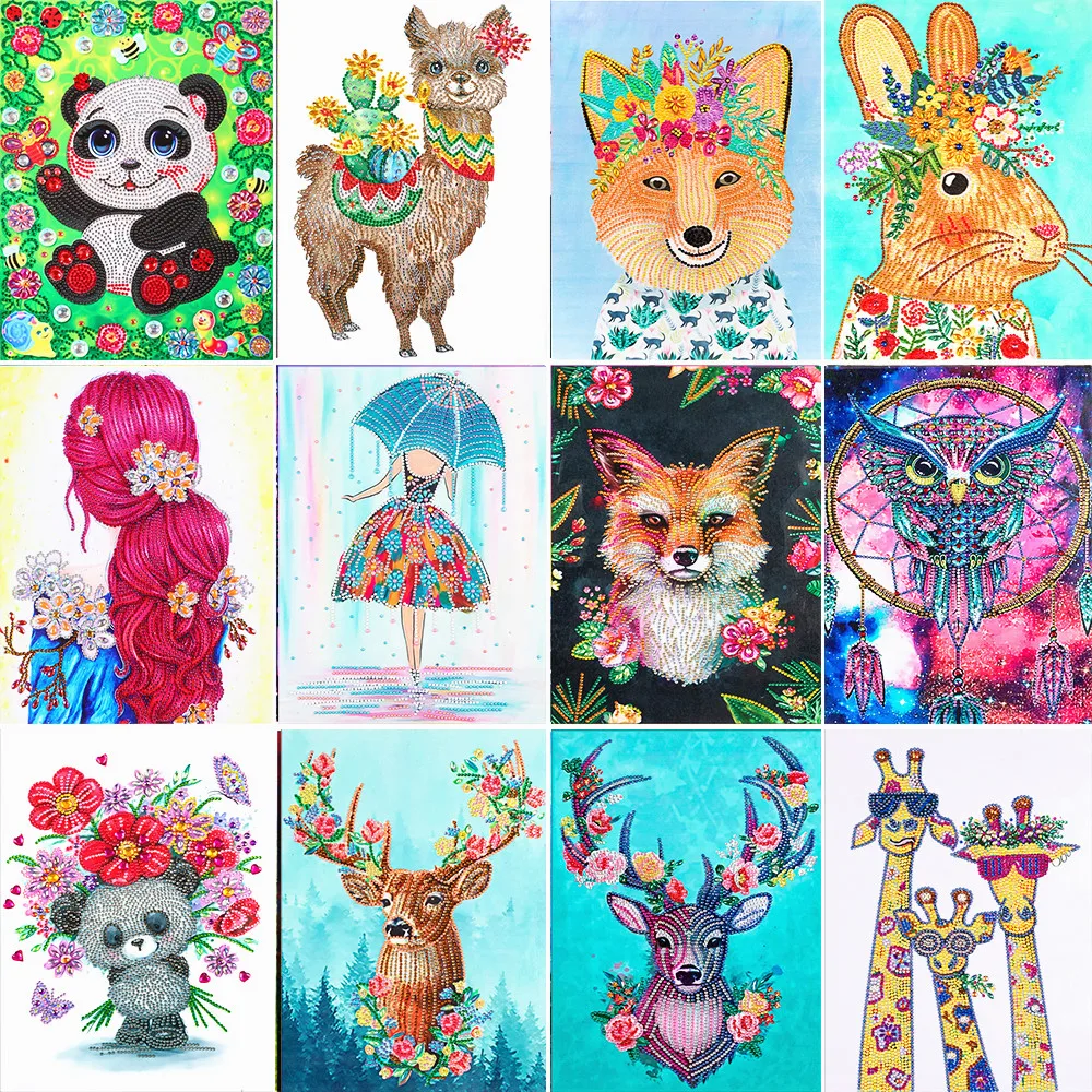 5D DIY Diamond Painting Special Embroidery Cartoon Animal Panda Character Combination Decoration |