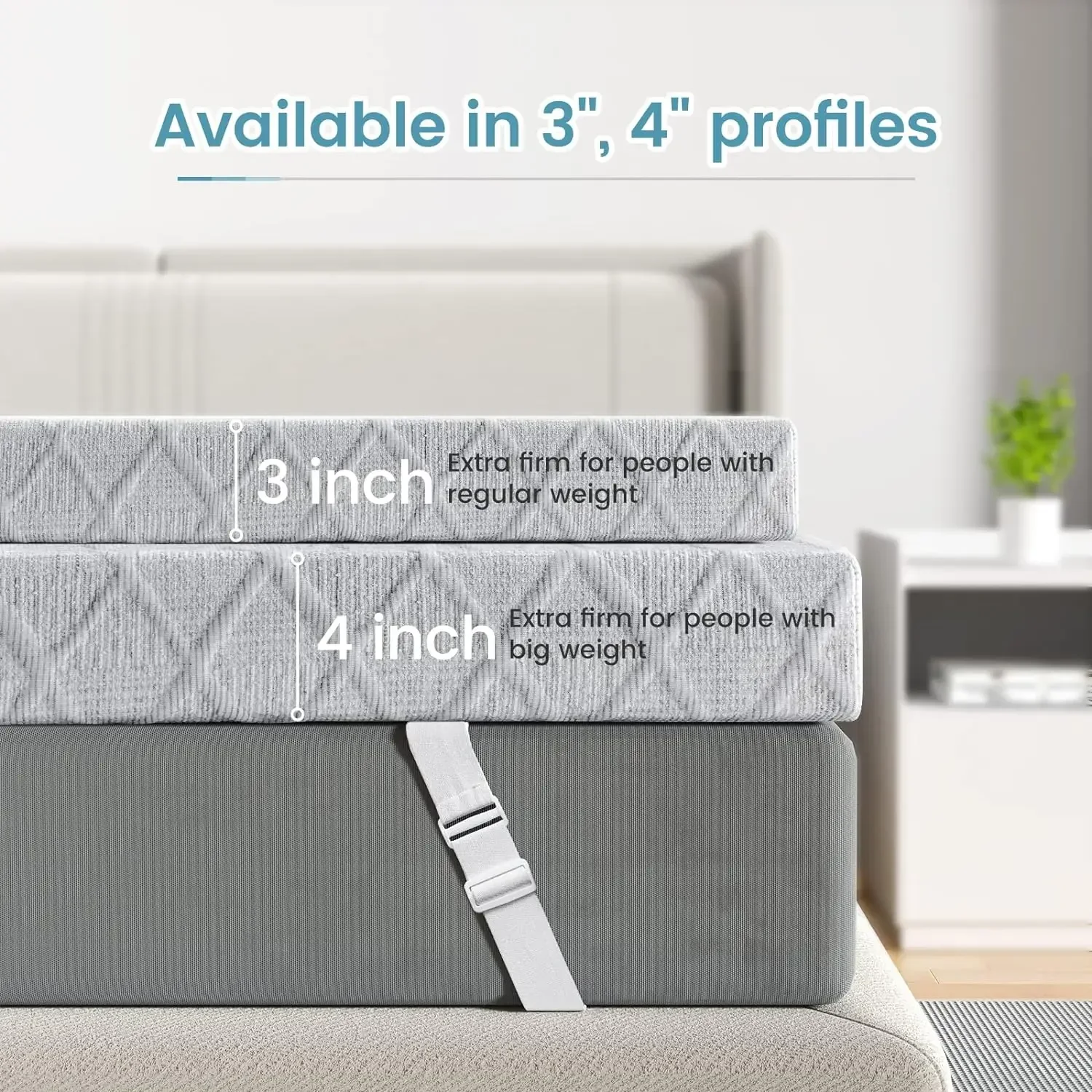 Sleepmax 4 Inch Mattress Topper King Size- To Extra Firm Memory Foam Bed Topper-Relieve Back Pain