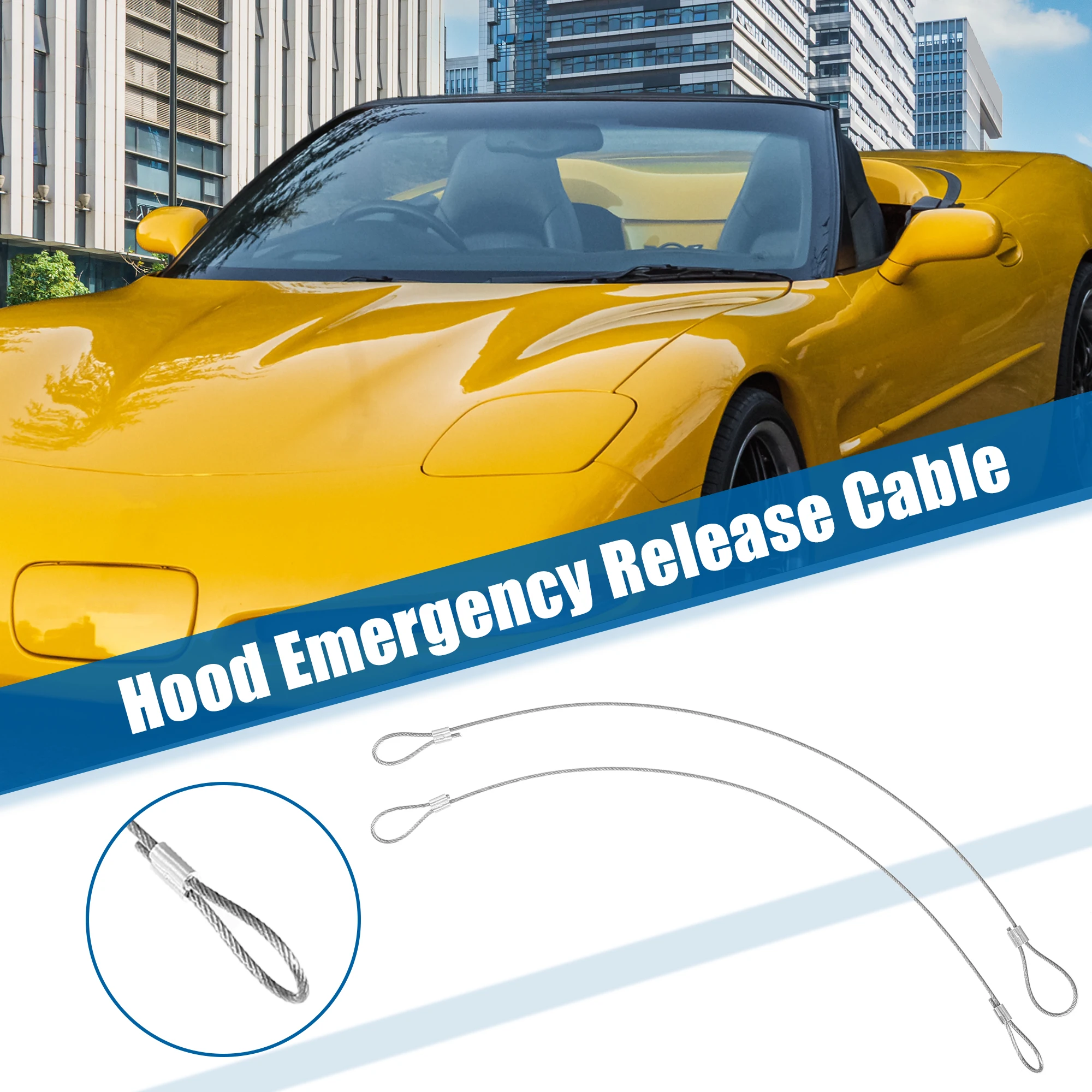 X Autohaux 2pcs Emergency Hood Release Cable RP604802 for Corvette C4