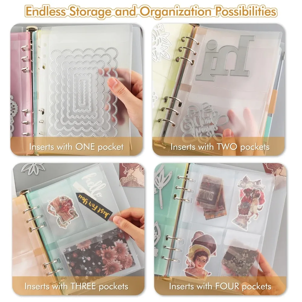Multi-purpose Cutting Dies Stamps Bills Storage Bags Album Collesction Sheets For Storaging Photos Documents Organized Pockets