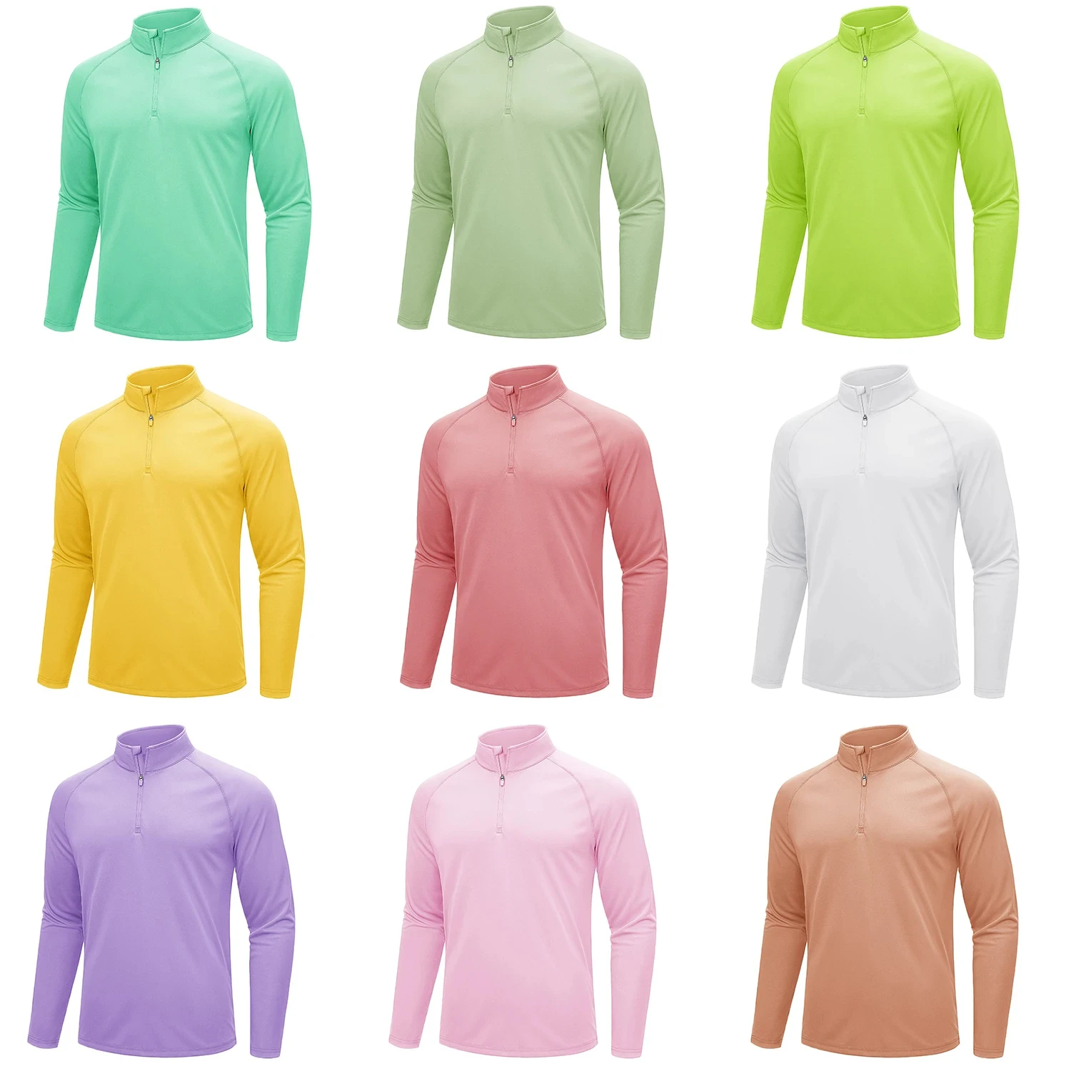 TACVASEN UPF 50+ T-Shirts Herren 1/4 Zip UV-Schutz Langarm T-Shirts Angeln Wandern Performance T-Shirts Pullover Tops – Detail 27