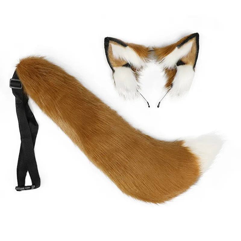 Fox ears Cosplay anime headdress, cat ears headband, kitten ears, anime ears, role play, Halloween, orange fox and tail