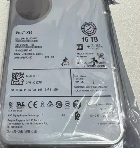 For 0CNXPV ST16000NM010G 16T SAS 7 2K 12G server hard drive