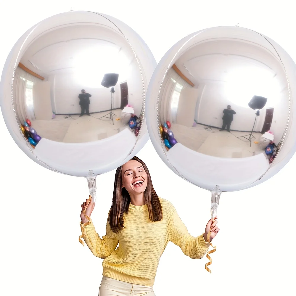 Vibrant 32-Inch Metallic Foil Balloon Set - Gold, Silver, Green, and Red (Pack of 2) for Celebrations and Festive Decor