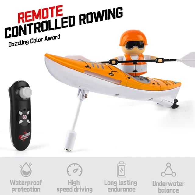 HC 810 RTR 2.4G RC Boat Colorful Paddle Remote Control Rowing LED Lights 360 Driving Dual Modes Waterproof Ship Underwater 6