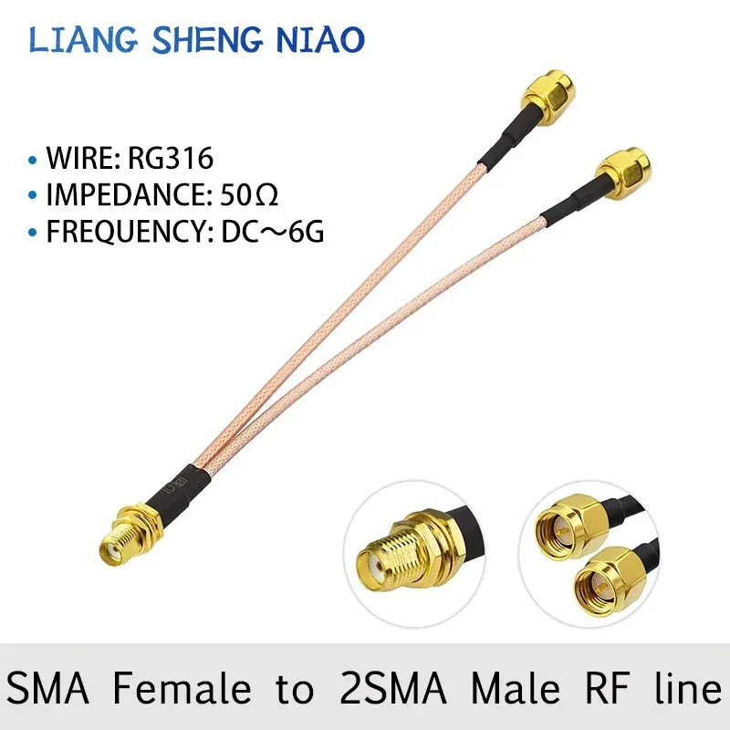 

NEW SMA male to Y type 2X SMA female male rp sma Connector Splitter Combiner Cable Pigtail RF Extension RG316 Cable