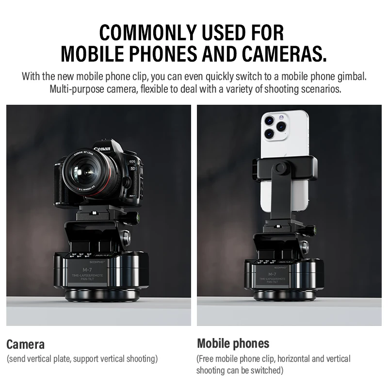 Camera Panoramic Head Camera Automatic Gimbal Tripod Head Wireless 360&deg; Rotation Motorized Panoramic Tripod For Time Lapse Photography