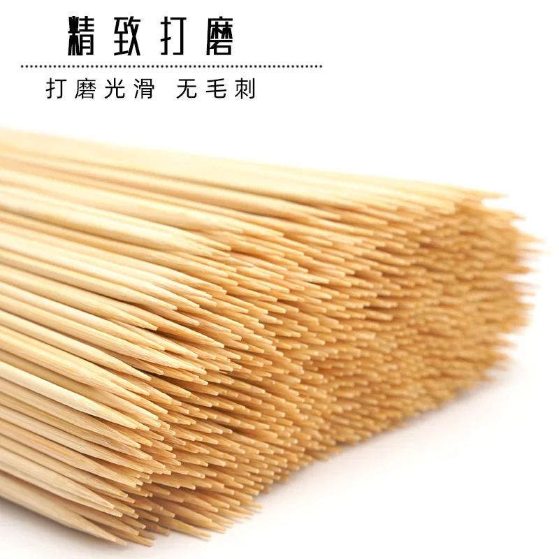 Disposable Bamboo Stick Food Grade Bamboo Skewer Sticks Natural Wood Long Stick Barbecue Fruit BBQ Tools 15/20/25/30cm 100pc barbecue skewers