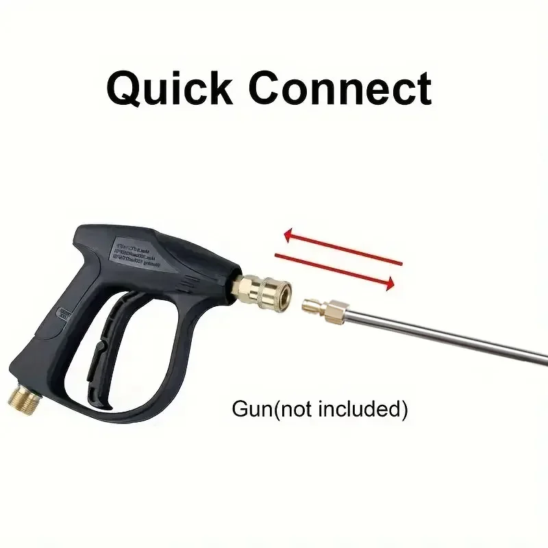 40cm 스테인리스 스틸 고압 물총 연장봉 1/4인치 암수 퀵 커넥트 플러그 - 헤비 듀티 청소 도구