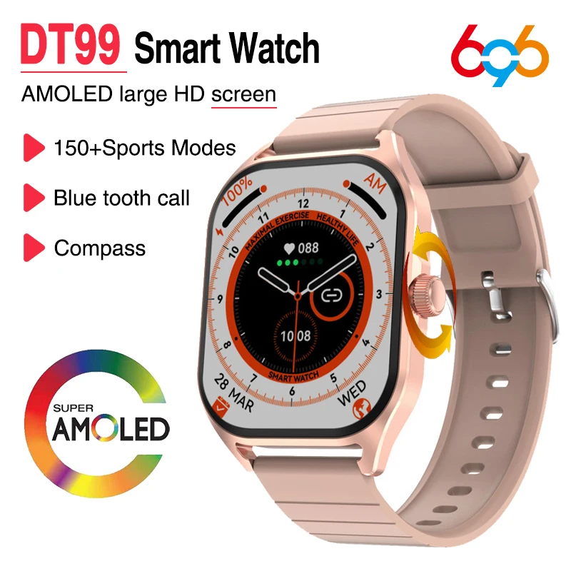 

Смарт-часы AMOLED 2,04 дюйма с Bluetooth, пульсометром и компасом