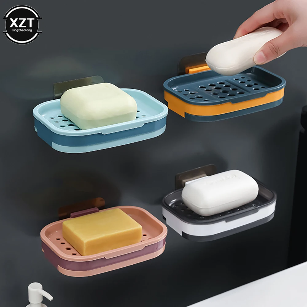 Newest Soft Silicone Non-slip Soap Holder Bathroom Strong Suction Drain Rack Soap Dishes Home Suction Cup Wall Mounted Soap Dish 2