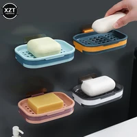 Newest Soft Silicone Non-slip Soap Holder Bathroom Strong Suction Drain Rack Soap Dishes Home Suction Cup Wall Mounted Soap Dish 2