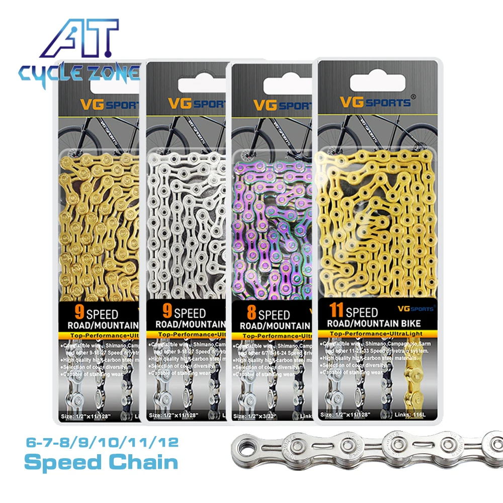

Half Hollow 6/7/8/9/10/11/12 Speed Bicycle Chain Lightweight Bicycle Chains for Road MTB 116 Links with Missing Link Bike Chain