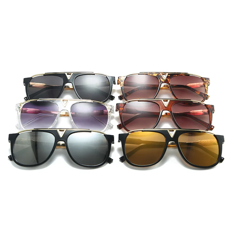 Fashion Brand Designer Oversized Square Sunglasses Women for Men Vintage Mirror Shades Gradient Lens