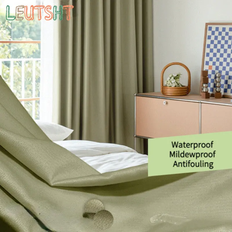 

Japanese Curtains for Living Room Bedroom Double-sided Waterproof Anti-fouling Cotton and Linen Curtains Small Texture Curtain