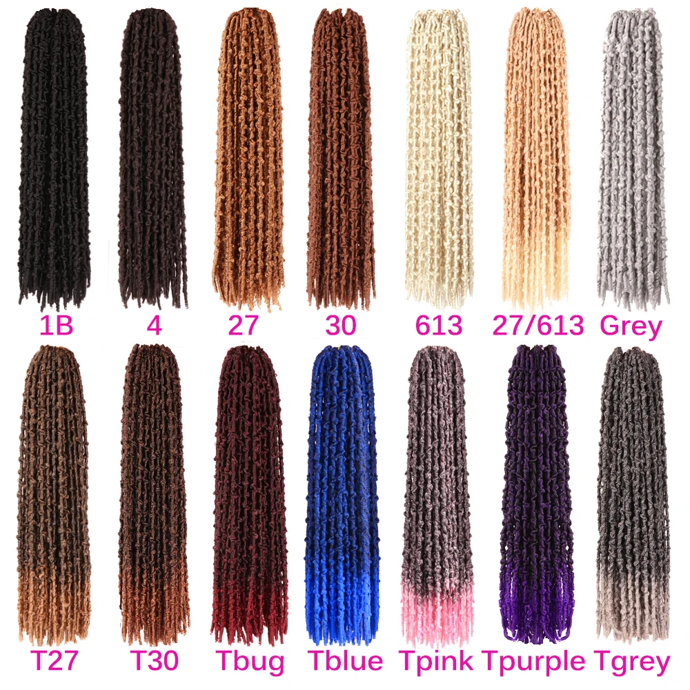 Dansama Synthetic 18inch Butterfly Locs Crochet Hair Soft Locs Crochet Braids Handmade Distressed Faux Locs Hair Extension