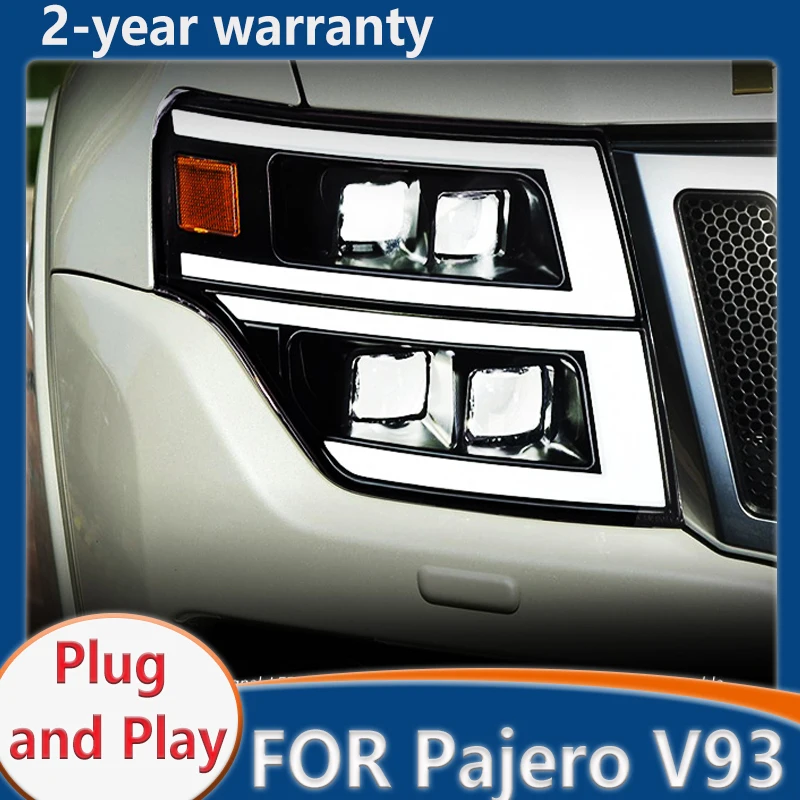 

For Mitsubishi Pajero V93 headlight V97 V87 2009-2021 LED Dynamic Headlights DRL Projector 4 Lens Lamp Accessories Head lamp