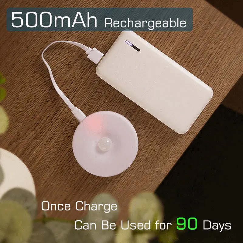 LED Night Light Bedroom Motion Sensor Light USB With Switch Rechargeable Inductor Lights For Kitchen Stairs Hallway Closet
