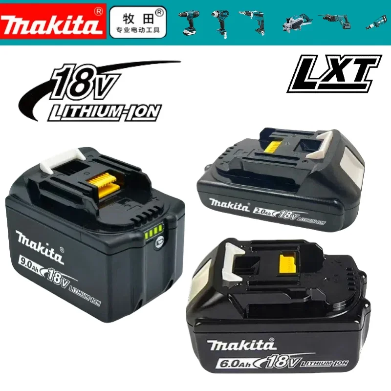 

Makita 18V 9000mAh Rechargeable Power Tools Battery With LED BL1830 BL1850 BL1860 Battery Charger Set With Working Light